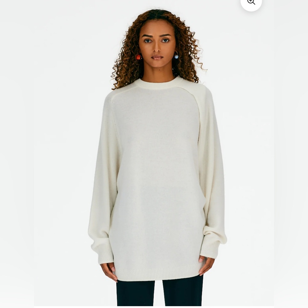 Tibi Featherweight Cashmere Cutout Sleeve Pullover